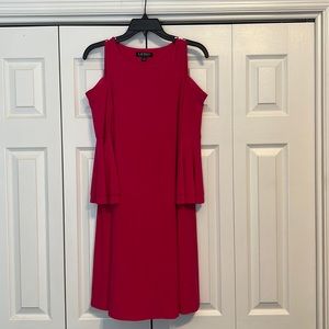 Size 4 Hot Pink Ralph Lauren Shoulder Cutout dress worn once